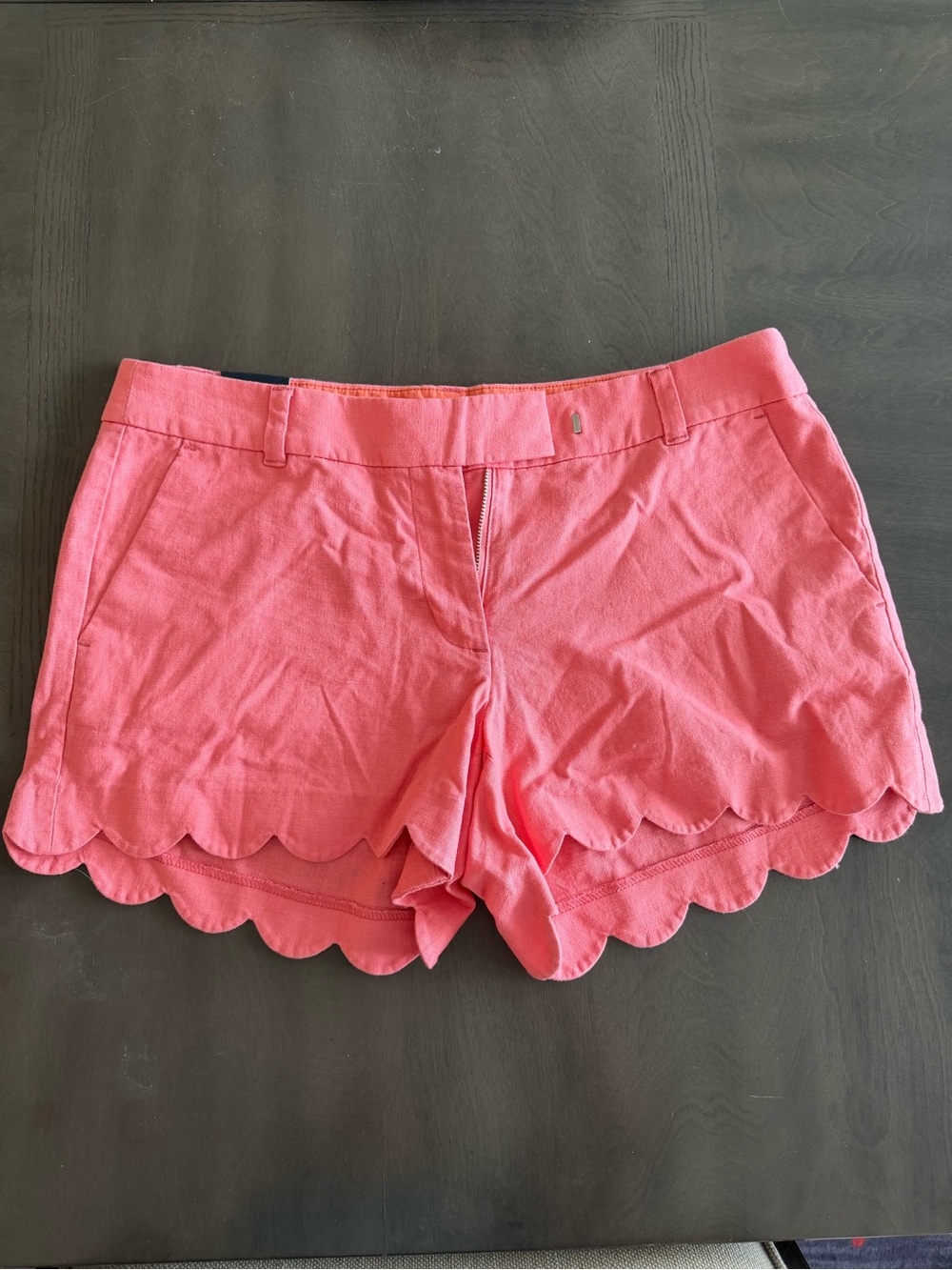 J. Crew Scalloped-Hem High-Waist Shorts